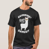 Swimming Alpaca My Swimsuit Camelid Mammal Alpaca T-shirt (Voorkant)