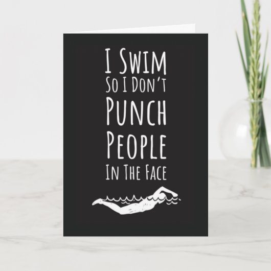 Swimming Cards Swim Team Swimmer Athlete Sports Kaart (Voorkant)