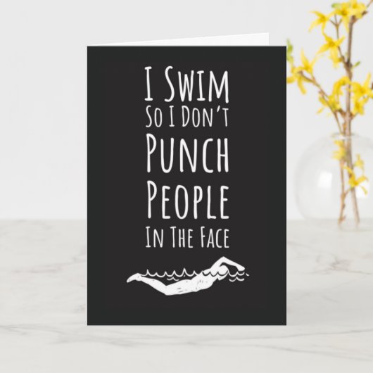 Swimming Cards Swim Team Swimmer Athlete Sports Kaart (Gele Bloem)