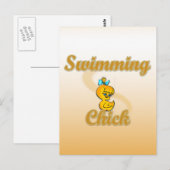 Swimming Chick Briefkaart (Voorkant / Achterkant)