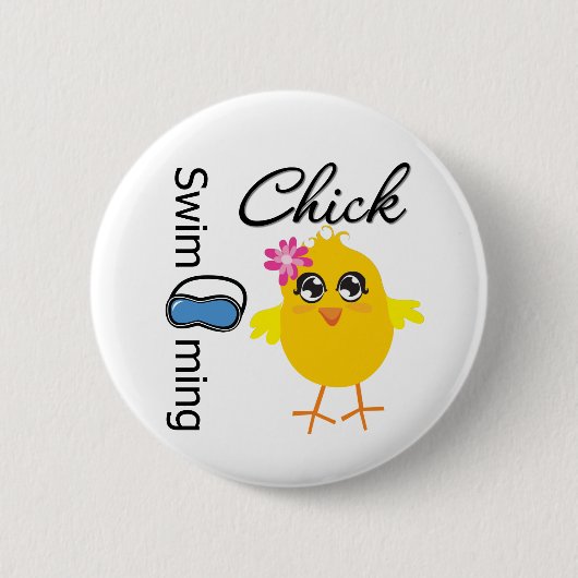 Swimming Chick Ronde Button 5,7 Cm (Voorkant)