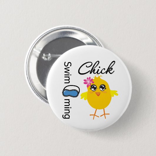 Swimming Chick Ronde Button 5,7 Cm (Voorkant /achterkant)