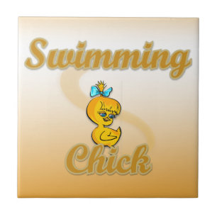 Swimming Chick Tegeltje