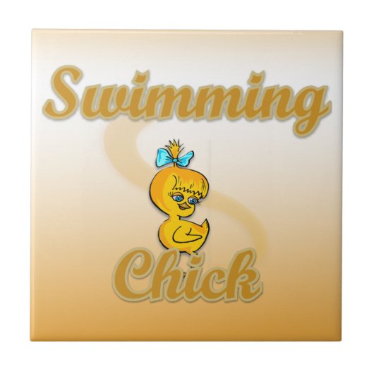 Swimming Chick Tegeltje (Voorkant)
