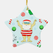 Swimming Christmas Collectible Keramisch Ornament (Achterkant)