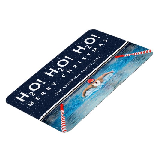 swimming Christmas foliday card Magneet (Linkerzijde)