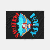 Swimming Christmas Santa  Fleece Deken (Voorkant (Horizontaal))