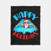 Swimming Christmas Santa  Fleece Deken (Voorkant)