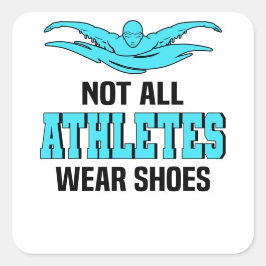 Swimming Club Swimmer zweminstructeur Vierkante Sticker (Voorkant)