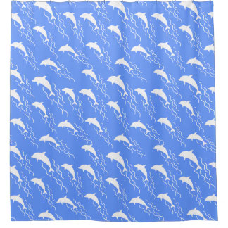 Swimming dolphins design douchegordijn