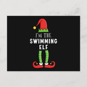 Swimming Elf Christmas Matching Family Gift Briefkaart