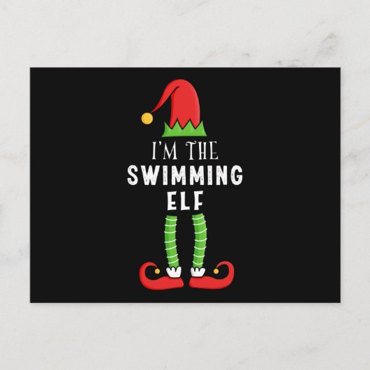 Swimming Elf Christmas Matching Family Gift Briefkaart (Voorkant)