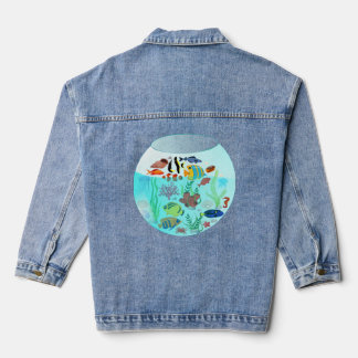 swimming fish bath denim jacket