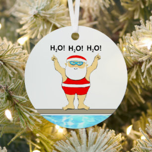 Swimming holiday gifts metalen ornament