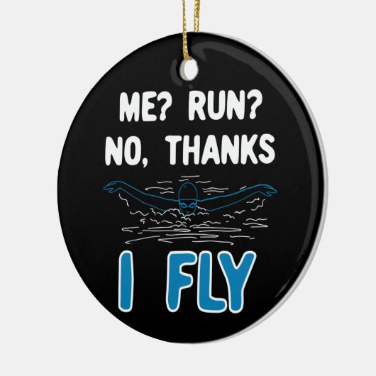 Swimming - I Fly Keramisch Ornament (Links)