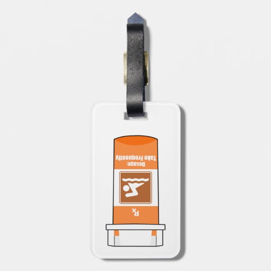 Swimming Is My Drug Bagagelabel (Achterkant verticaal)