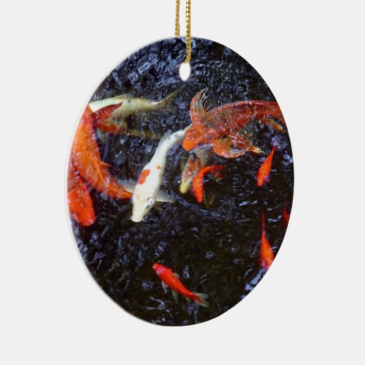 Swimming Koi Keramisch Ornament (Rechts)