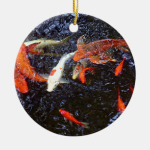 Swimming Koi Keramisch Ornament