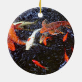 Swimming Koi Keramisch Ornament (Achterkant)