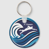 Swimming logo #2 Personalize with name Sleutelhanger (Voorkant)