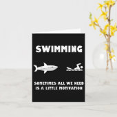 Swimming Motivation Shark Chase Funny Shark  Kaart (Gele Bloem)
