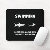 Swimming Motivation Shark Chase Funny Shark  Muismat (Met muis)