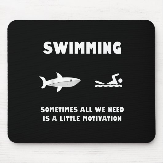 Swimming Motivation Shark Chase Funny Shark  Muismat (Voorkant)