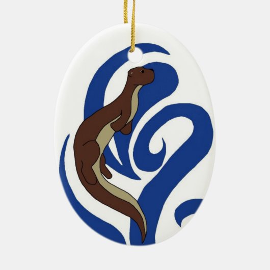 Swimming Otter Ornament (Achterkant)