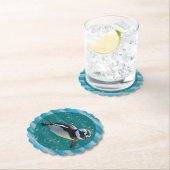Swimming Penguin Paper Coasters Kartonnen Onderzetters (Insitu)