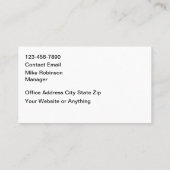 Swimming Pool Cage Theme Business Cards Visitekaartje (Achterkant)