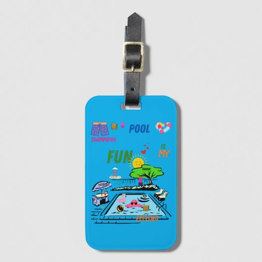 Swimming Pool Fun Bagagelabel (Voorkant (verticaal))