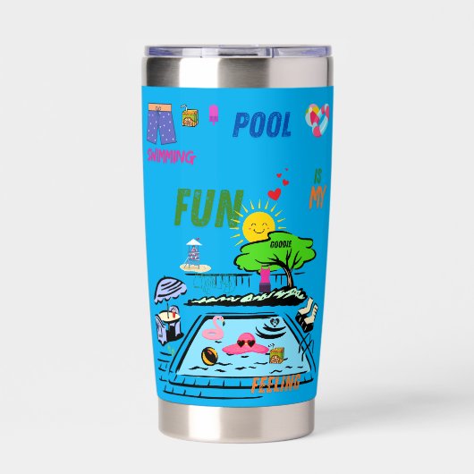 Swimming Pool Fun Geïsoleerde Drinkbeker (Voorkant)