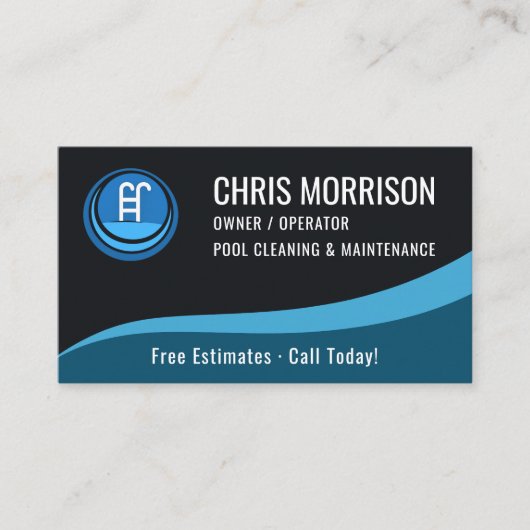 Swimming Pool Maintenance Service  Visitekaartje (Voorkant)