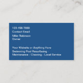 Swimming Pool Modern Business Cards Visitekaartje (Achterkant)