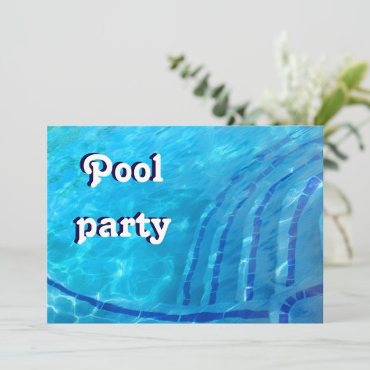 Swimming pool party uitnodiging (Staand voorkant)