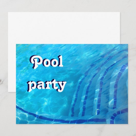 Swimming pool party uitnodiging (Voorkant / Achterkant)
