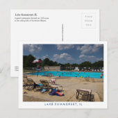 Swimming Pool Summertime Lake Summerset, Illinois Briefkaart (Voorkant / Achterkant)
