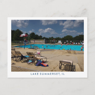 Swimming Pool Summertime Lake Summerset, Illinois Briefkaart