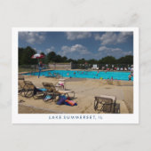 Swimming Pool Summertime Lake Summerset, Illinois Briefkaart (Voorkant)