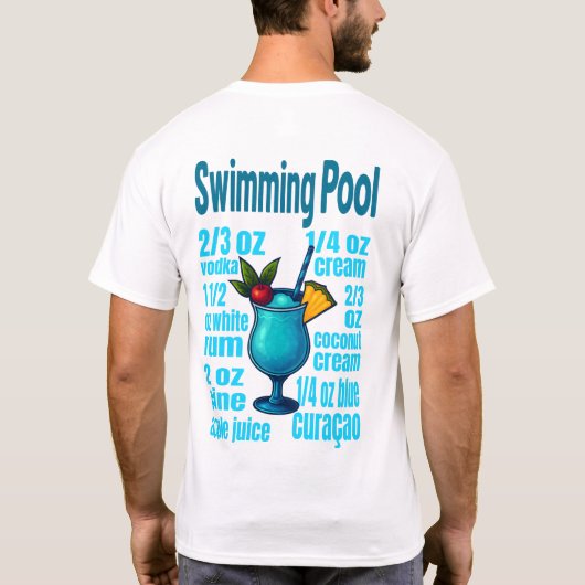 Swimming Pool T-Shirt – Retro Tropical Cocktail (Achterkant)