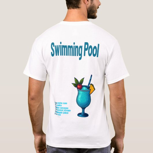 Swimming Pool T-Shirt – Retro Tropical Cocktail (Achterkant)