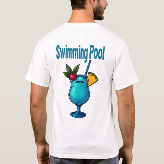 Swimming Pool T-Shirt – Retro Tropical Cocktail (Achterkant)