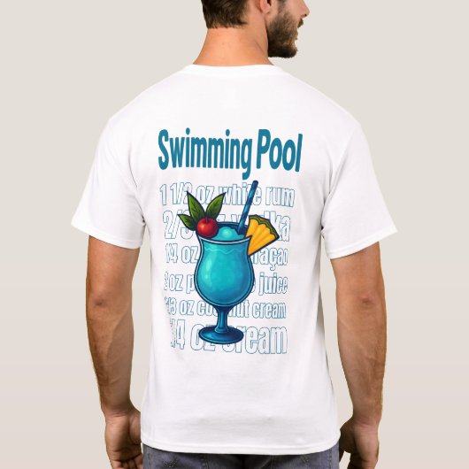 Swimming Pool T-Shirt – Retro Tropical Cocktail (Achterkant)