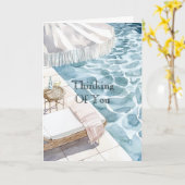 Swimming Pool Thinking of You Kaart (Gele Bloem)