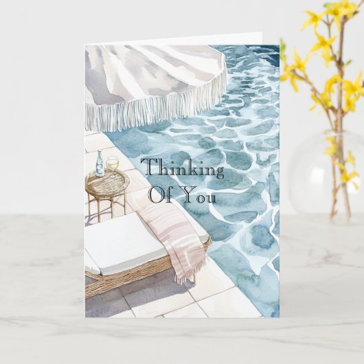 Swimming Pool Thinking of You Kaart (Gele Bloem)