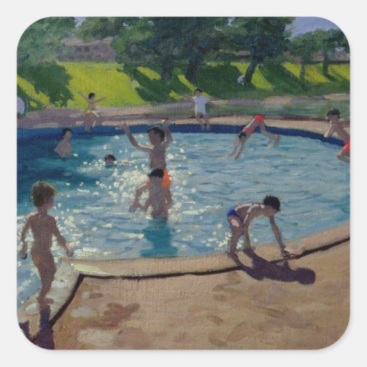 Swimming Pool Vierkante Sticker (Voorkant)