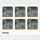 Swimming Pool Vierkante Sticker (Vel)