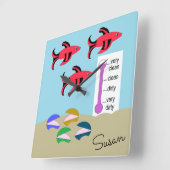 Swimming Red and Black Fish with Clams: Vierkante Klok (Hoek)