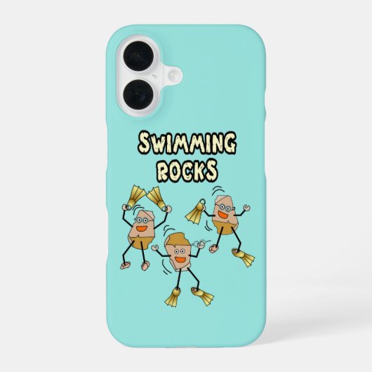 Swimming Rocks iPhone 16 Hoesje (Achterkant)