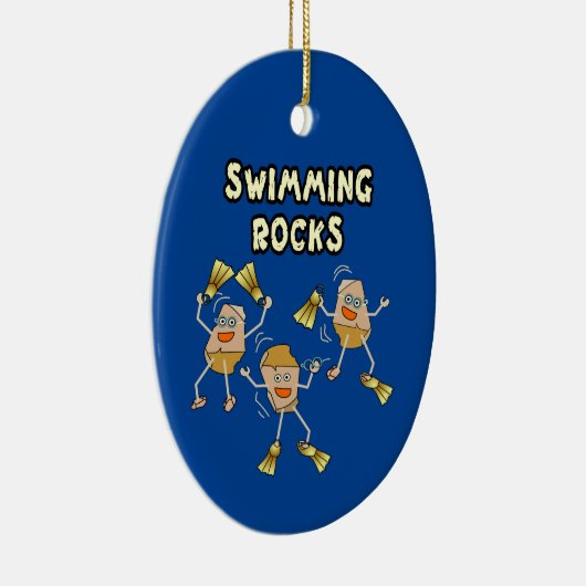 Swimming Rocks Keramisch Ornament (Rechts)